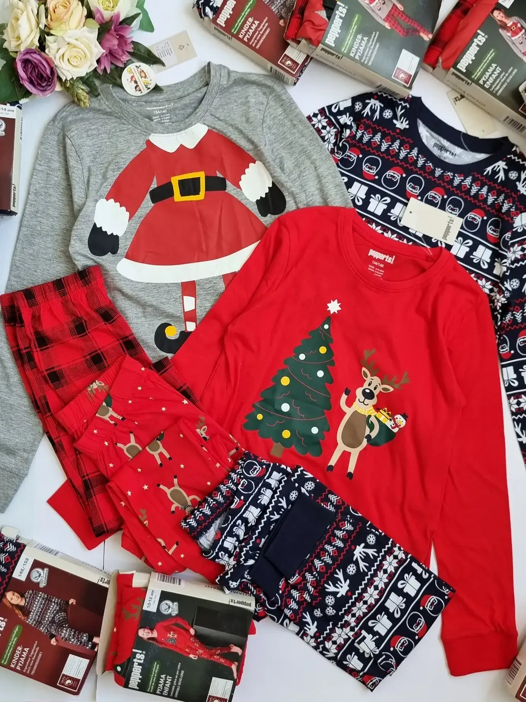 بلوز شلوار دخترانه  کریسمس برند پپرتس