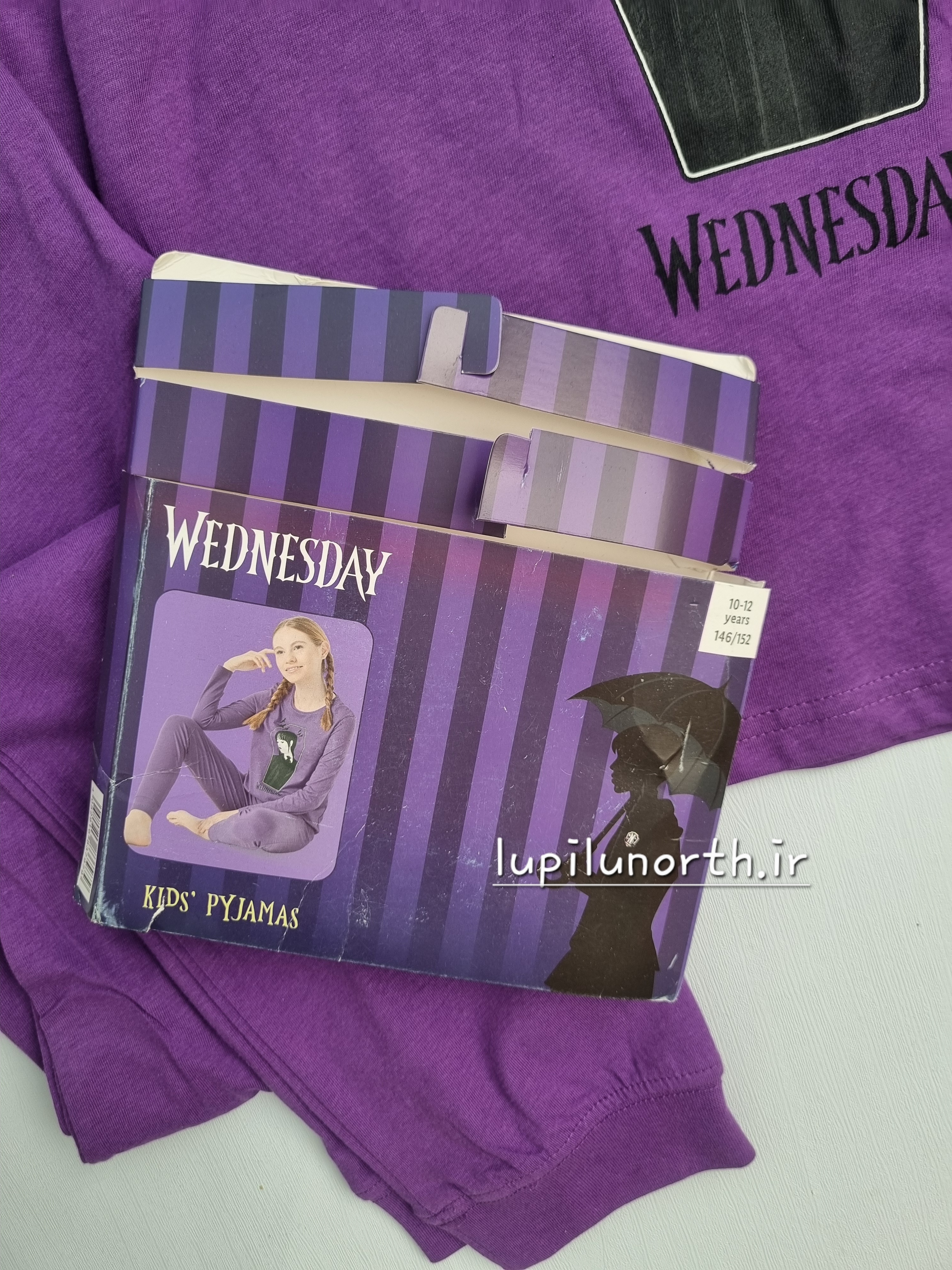 ست بلوز شلوار راحتی دخترانه آلمانی طرح wednesday
