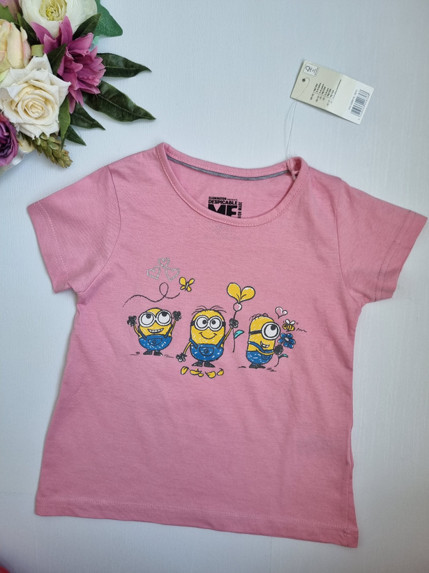 ست تیشرت و شلوارک نخی دخترانه طرح minions