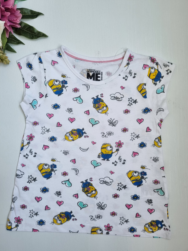 ست تیشرت و شلوارک نخی دخترانه طرح minions