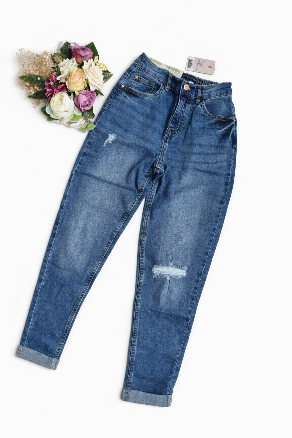 شلوار جین زاپدار دخترانه مام فیت برند Pepperts آلمان
