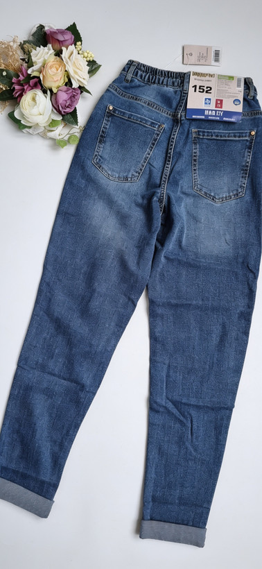 شلوار جین زاپدار دخترانه مام فیت برند Pepperts آلمان